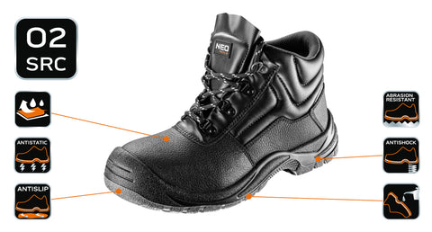NEO TOOLS 82-770-40 Munkabakancs O2 SRC, bőr, 40, CE