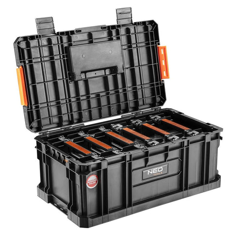 NEO TOOLS 84-061 Rakásolható szerszámosláda, szerszámláda, 530x310x225mm, System II.