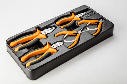 NEO TOOLS 84-230 Fogókészlet, 5db, műhelykocsitálcával
