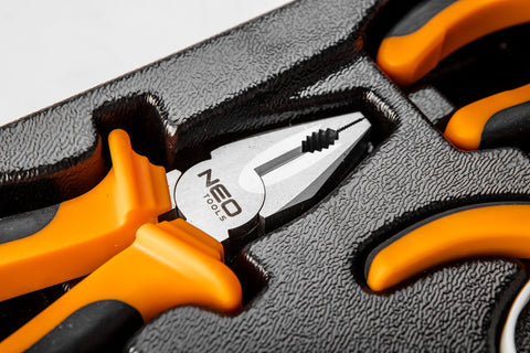NEO TOOLS 84-230 Fogókészlet, 5db, műhelykocsitálcával