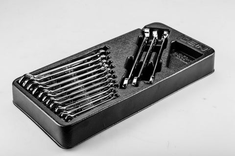 NEO TOOLS 84-234 Csillag-villáskulcs készlet 14db, 6-19mm, műhelykocsitálcával