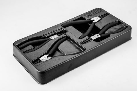 NEO TOOLS 84-240 Zégergyűrű Fogókészlet, 4db, műhelykocsitálcával