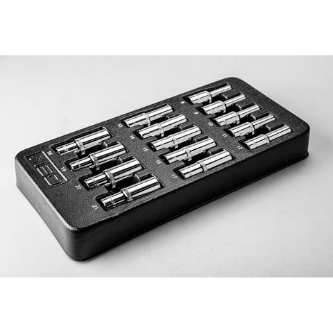 NEO TOOLS 84-243 Dugókulcskészlet hosszú 1/2” 14db, 8-21mm, műhelykocsitálcával