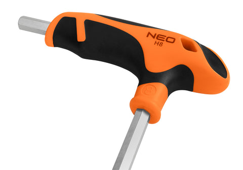 NEO TOOLS 84-254 IMBUSZKULCS KÉSZLET „T” MARKOLATTAL 6db, MŰHELYKOCSITÁLCÁVAL