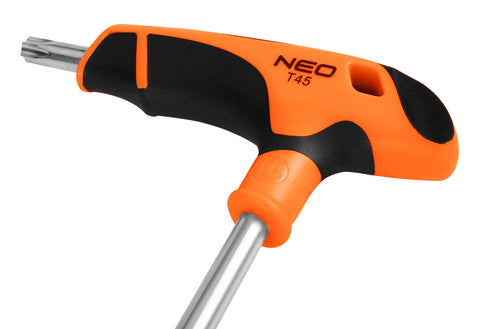 NEO TOOLS 84-264 Torxkulcs KÉSZLET „T” MARKOLATTAL 6db, MŰHELYKOCSITÁLCÁVAL