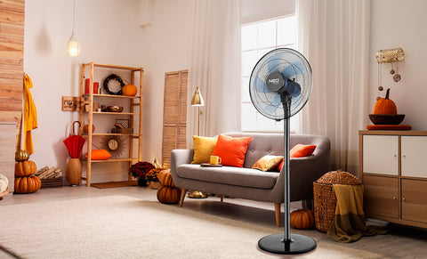 NEO TOOLS 90-001 Álló ventilátor 50W, átmérő 40cm, 3 sebességfokozat, forgó, 2 in1 állitható magasság