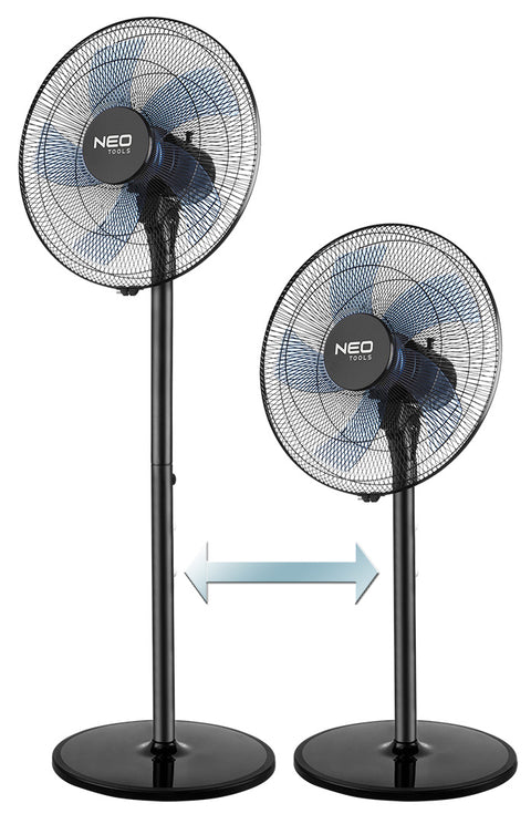 NEO TOOLS 90-001 Álló ventilátor 50W, átmérő 40cm, 3 sebességfokozat, forgó, 2 in1 állitható magasság
