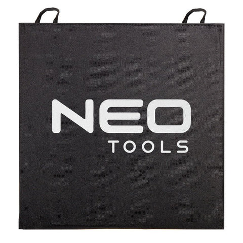 NEO TOOLS 90-141 Hordozható napelem, napelemes töltő, 120W, 12V-os akku, telefon, laptop töltésre, 2db USB csatlakozó
