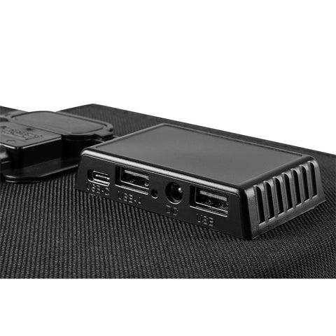 NEO TOOLS 90-141 Hordozható napelem, napelemes töltő, 120W, 12V-os akku, telefon, laptop töltésre, 2db USB csatlakozó
