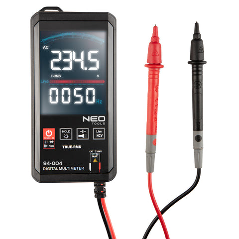 NEO TOOLS 94-004 Multiméter digitális, AC V, DC V, AC A, DC A, ellenállás, hőmérő