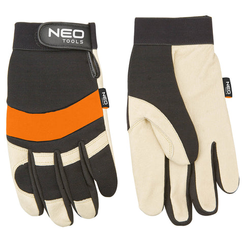 NEO TOOLS 97-606 Munkakesztyű, sertés színbőr, neoprén, 2121X, 10"