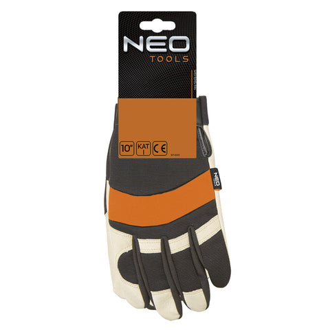 NEO TOOLS 97-606 Munkakesztyű, sertés színbőr, neoprén, 2121X, 10"