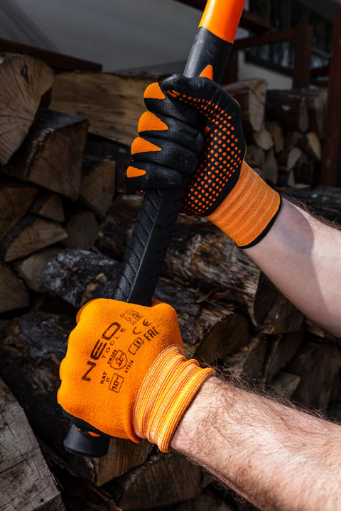 NEO TOOLS 97-621-9 Munkakesztyű, nylon, csúszásgátló pöttyökkel, 4131X, 9"