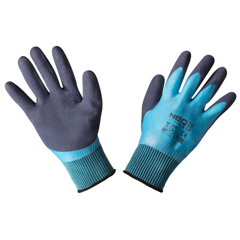 NEO TOOLS 97-643-10 Munkakesztyű, latex bevonatú poliészter (2 rétegű), 3141X, több méretben