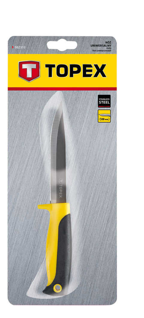 TOPEX 98Z103 Kés, univerzális, 120MM penge, műanyag tokkal