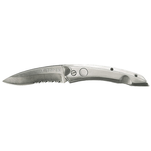 TOPEX 98Z110 Kés, összecsukható kés retesszel, 8cm penge, teljes 205mm