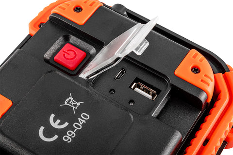 NEO TOOLS 99-040 Akkus reflektor, talpas, tölthető, 750 + 250lum COB LED, powerbank funkció, 10W