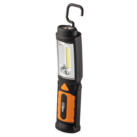 NEO TOOLS 99-042 Műhelylámpa, elemes 3xAA, 300 lum COB led, 2az1-ben