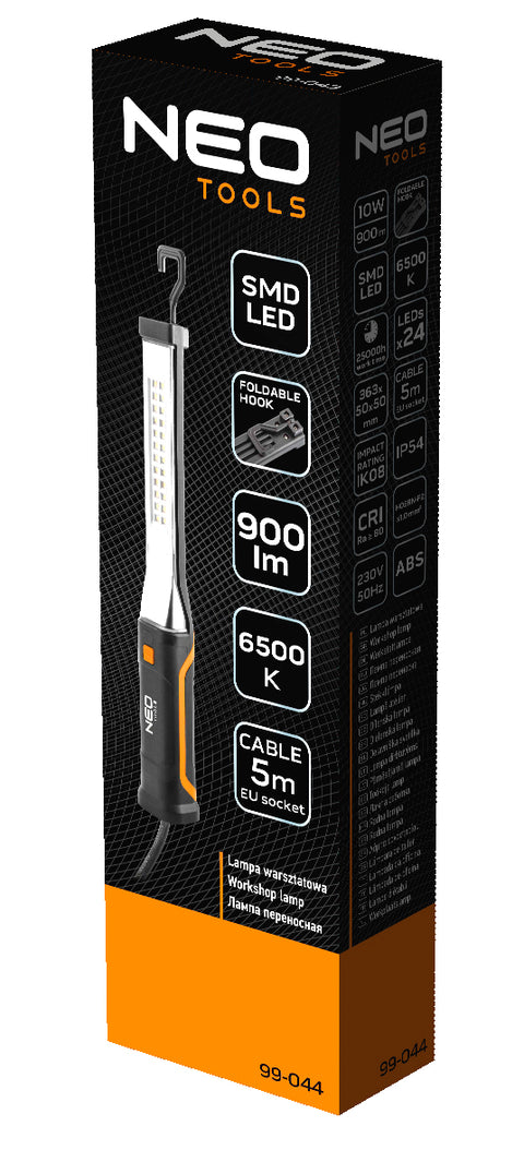NEO TOOLS 99-044 Műhely-vizsgálólámpa 10W, 900lum SMD, 5m kábel