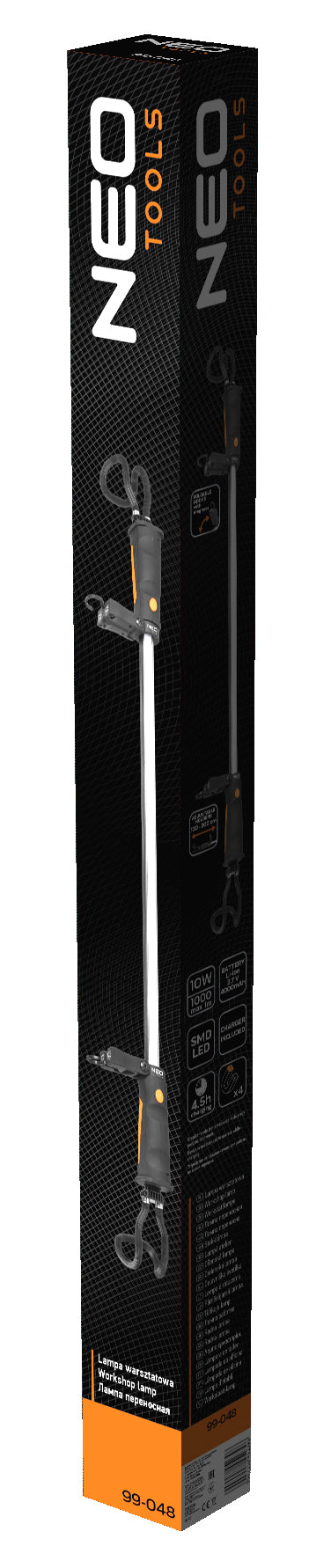 NEO TOOLS 99-048 Akkus műhely-vizsgálólámpa motortérbe, tölthető, SMD LED, 1000lum, 10W